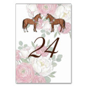 Paard Equestrian Huwelijk Tafel Nummers Kaart (Voorkant)