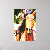 *~* Paard Equine AR22 Zwart Mane Art Canvas Print (Voorkant)