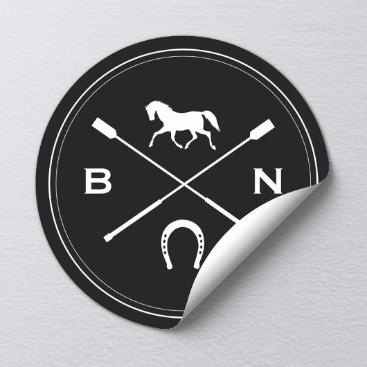 Paard Equine Elegant Paardrijden Ruitersport Ronde Sticker