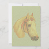 Paard feestje met vintage kunstshow kaart (Achterkant)