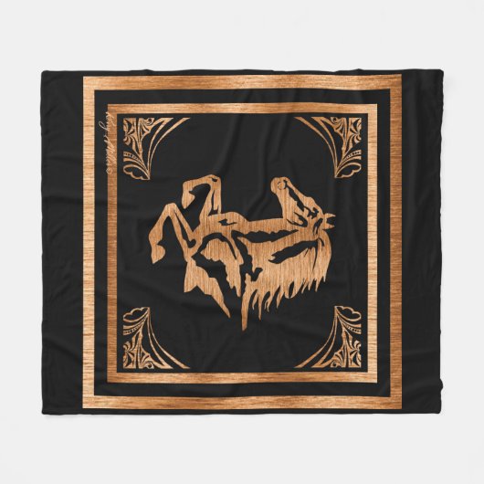 Paard Fleece Deken (Voorkant (Horizontaal))