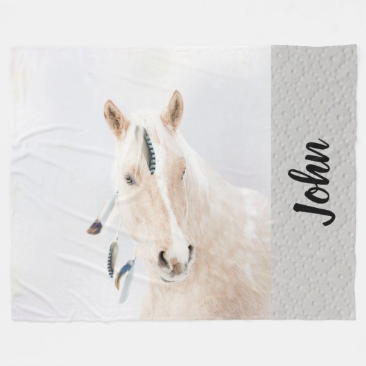 Paard Fleece Deken (Voorkant (Horizontaal))