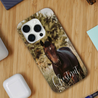 Paard foto en naam iPhone 15 pro case