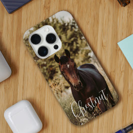 Paard foto en naam iPhone 15 pro case