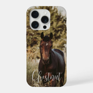 Paard foto en naam iPhone 15 pro case
