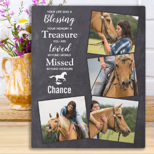 Paard Foto Rustic Leisteen Aandenken Herdenking Fotoplaat
