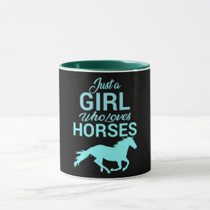 Paard Galop Een Meisje Dat Van Paarden Houdt Mok