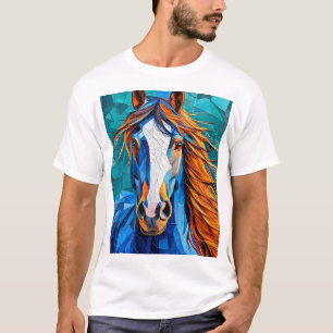Paard Gebrandschilderd Glas T-shirt