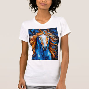 Paard Gebrandschilderd Glas T-shirt