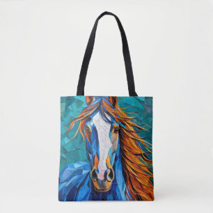 Paard Gebrandschilderd Glas Tote Bag