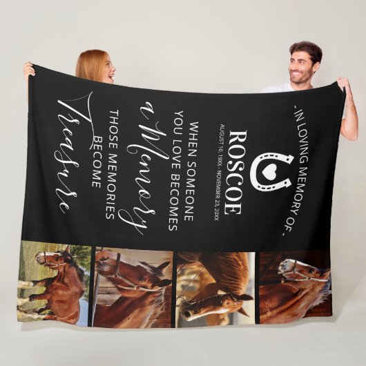 Paard Gedenk Geschenk - Equine Fleece Deken (In situ)