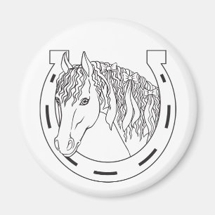 Paard geliefde cadeau geluks hoefijzer western cow magneet