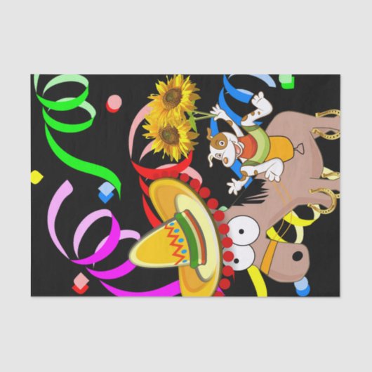 Paard Gelukkige Verjaardag Weefsel Papier (Voorkant)