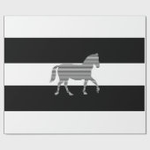 Paard - geometrisch patroon - zwart-wit. cadeaupapier (Vlak)