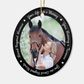 Paard gepersonaliseerde herdenking huisdier verlie keramisch ornament (Links)