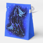 Paard geschenkdoos die in blauwe maanlicht nacht l bedankdoosjes (Achterkant)