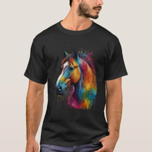 Paard geschilderd ontwerp t-shirt