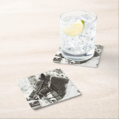 Paard gestileerde zwart-wit grafische kunstfoto kartonnen onderzetters (Insitu)