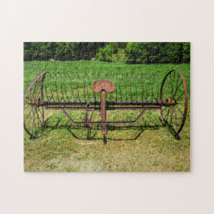 Paard getrokken hark legpuzzel