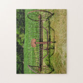 Paard getrokken hark legpuzzel (Verticaal)