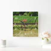 Paard getrokken hooi rake wandklok (Huis)