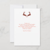 Paard getrokken slee kerstscène dank u bedankkaart (Achterkant)