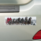 Paard getrokken slee rit bumpersticker (Op auto)