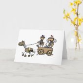 Paard Getrokken Vervoer voor Huwelijken Kaart (Gele Bloem)