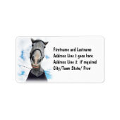 Paard Getting Lippy - Grappig gezicht Etiket (Voorkant)