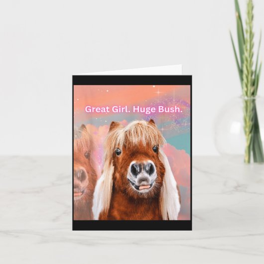 Paard Geweldig Meisje Enorme Struik Kaart (Voorkant)