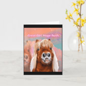 Paard Geweldig Meisje Enorme Struik Kaart (Gele Bloem)