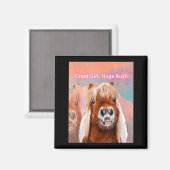Paard Geweldig Meisje Enorme Struik Magneet (Voorkant / Achterkant)