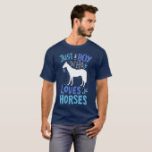 Paard gewoon een jongen die houdt van paarden cade t-shirt (Voorkant volledig)