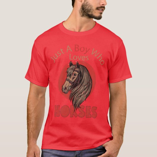 Paard gewoon een jongen die houdt van paarden retr t-shirt (Voorkant)