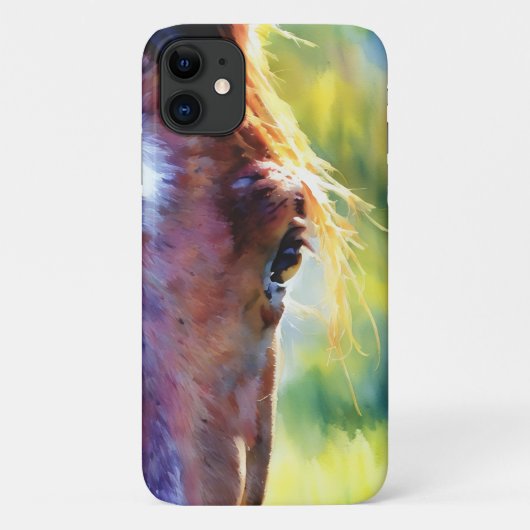 Paard  Gezicht Waterverf Stijl Kunst Telefoon Case (Achterkant)