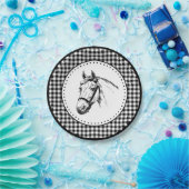 Paard Gingham Papieren Bordje (Feest)
