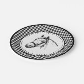 Paard Gingham Papieren Bordje (Gekanteld)