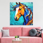 Paard Glas in Lood Canvas Afdruk (Insitu (Woonkamer))