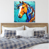 Paard Glas in Lood Canvas Afdruk (Insitu (Slaapkamer))