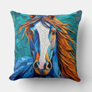 Paard Glas in Lood Kussen