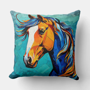 Paard Glas in Lood Kussen