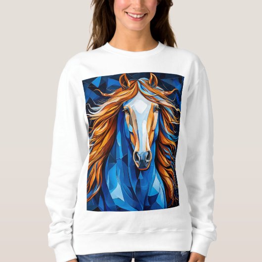 Paard Glas in Lood Trui (Voorkant)