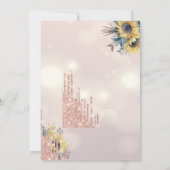  Paard Glitter Drips Zonnebloemen Verjaardag Kaart (Achterkant)