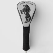 Paard Golfhoofd Hoesje Aangepaste Tekst en Kleuren Golfheadcover (Voorkant)
