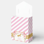 Paard Goud Glitter Roze Bloemen Dank u Verjaardag Bedankdoosjes (Geopend)