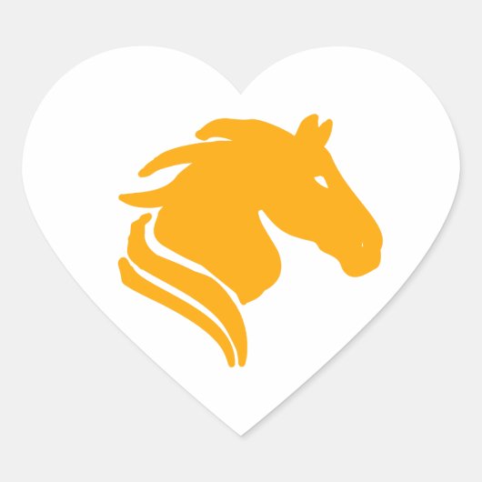 Paard Gouden Icoon Hart Sticker – Minimaal Estheti (Voorkant)