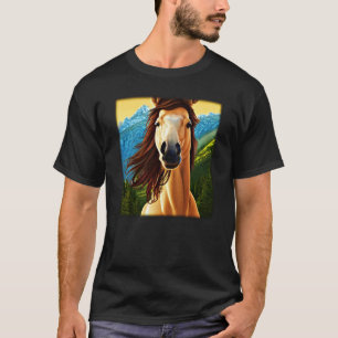 Paard grafisch dier motief rijdend op een met prin t-shirt