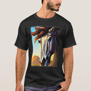 Paard grafisch ontwerp dier motief rijdend op een  t-shirt