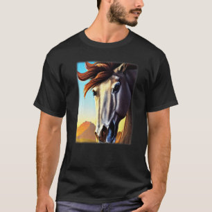 Paard grafisch ontwerp dier motief rijdend op een  t-shirt