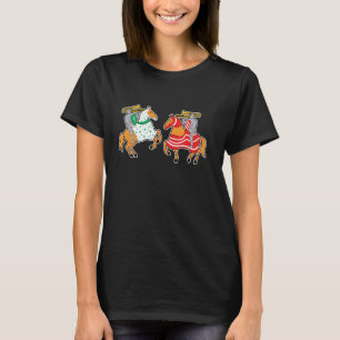Paard Grappige Ridder Middeleeuwse Steekspel Ren F T-shirt
